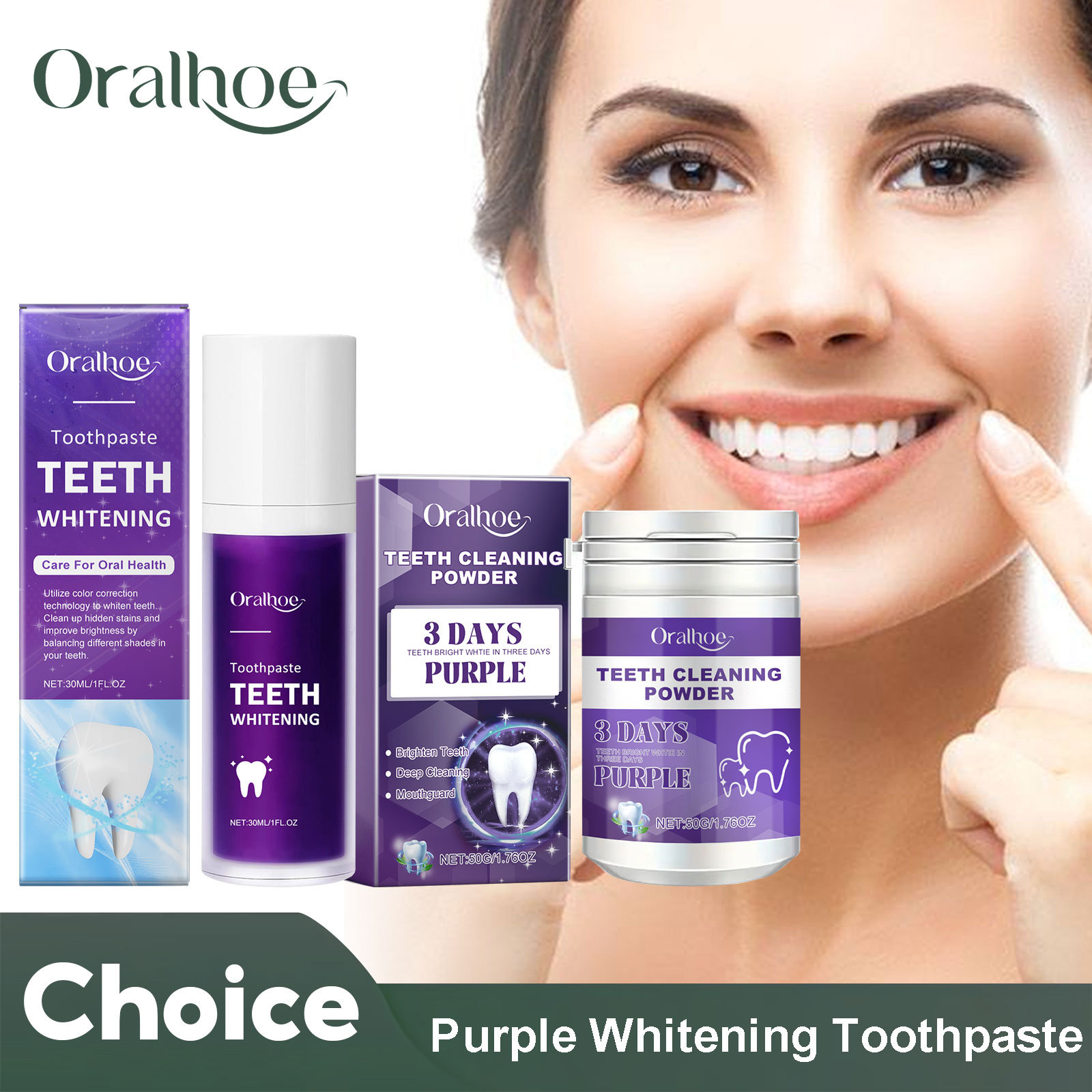 Teeth Whitening Zimba - Purple Corrector Teeth Whitening Toothpaste Deep