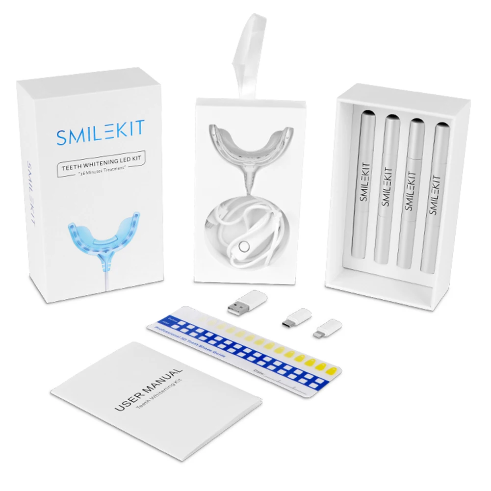 Teeth Whitening Gel Peroxide - Smart Timing 16 LED Cold Light