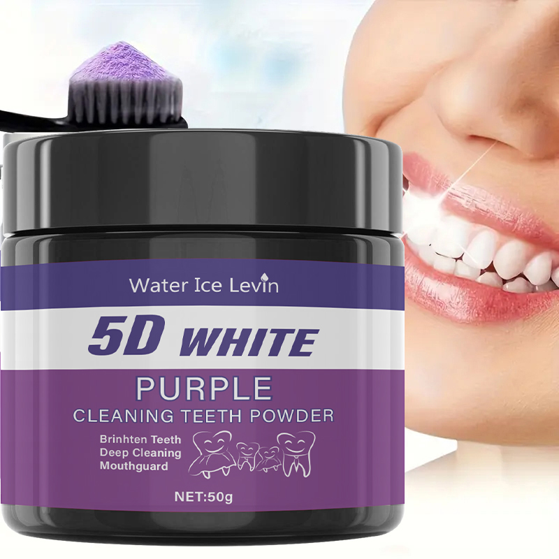 Teeth Whitening Baking Soda - 5D White Teeth Powder. Purple Mint
