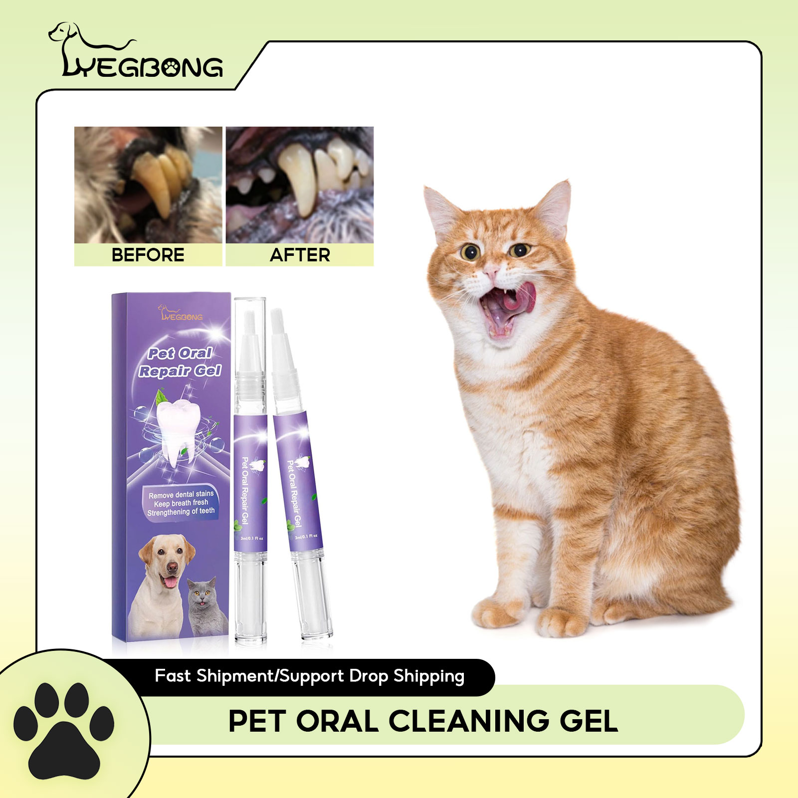 Teeth Whitening Gel Peroxide - Pet Oral Repair Gel Puppy Tartar