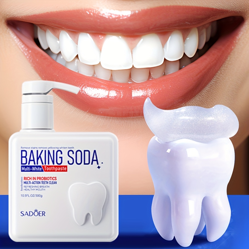 Teeth Whitening Baking Soda - Cleansing Baking Soda Probiotic Pump Toothpaste,