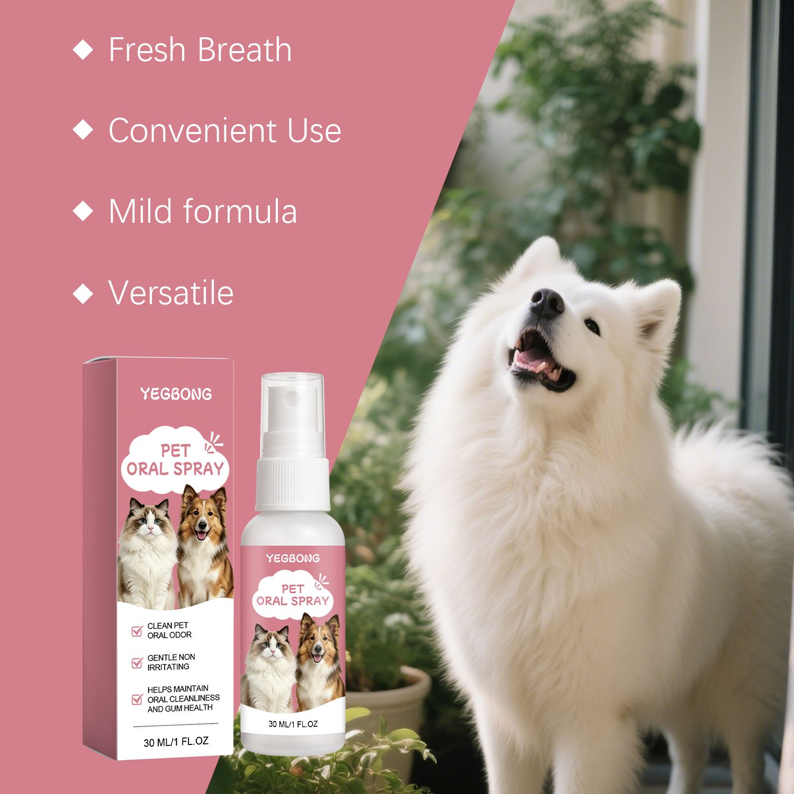 Pet Oral Spray No-Brush Dental - đánh giá và giá Teeth Whitening Brush
