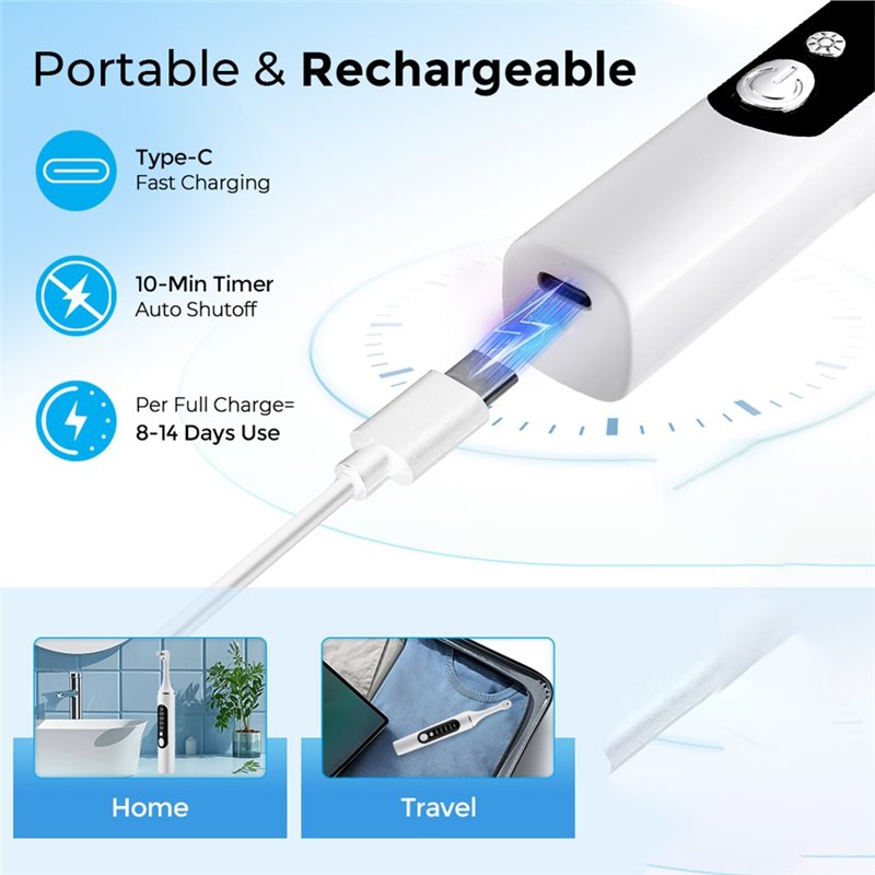 A83G-LED Light Rechargeable El - đánh giá và giá Teeth Whitening Brush