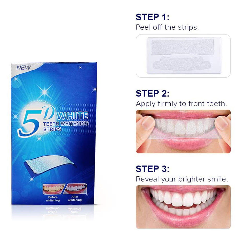 5D White Teeth Whitening Strip - đánh giá và giá Teeth Whitening Gel Peroxide