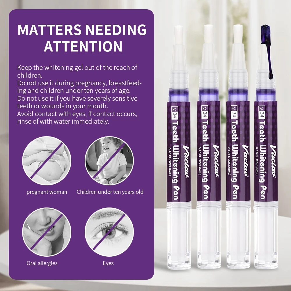 Vaclav V34 Purple teeth whiten - đánh giá và giá Teeth Whitening Gel Peroxide