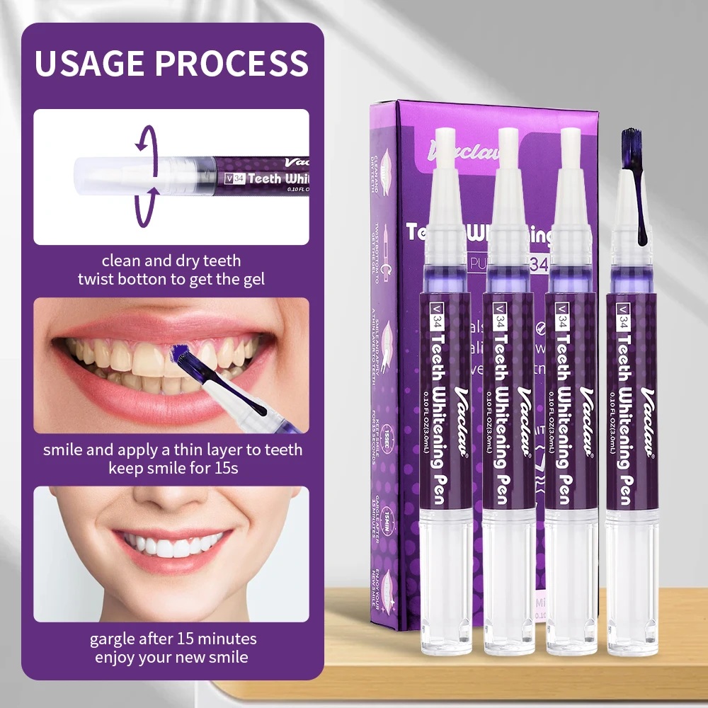 Vaclav V34 Purple teeth whiten - đánh giá và giá Teeth Whitening Gel Peroxide